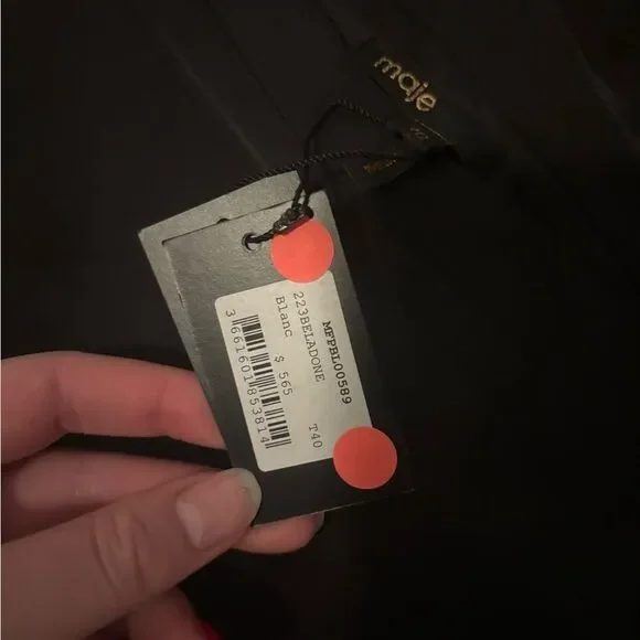 Maje beladone reversible bomber Jacket black/cream NWT SIZE 40- us 8 - Picture 12 of 12